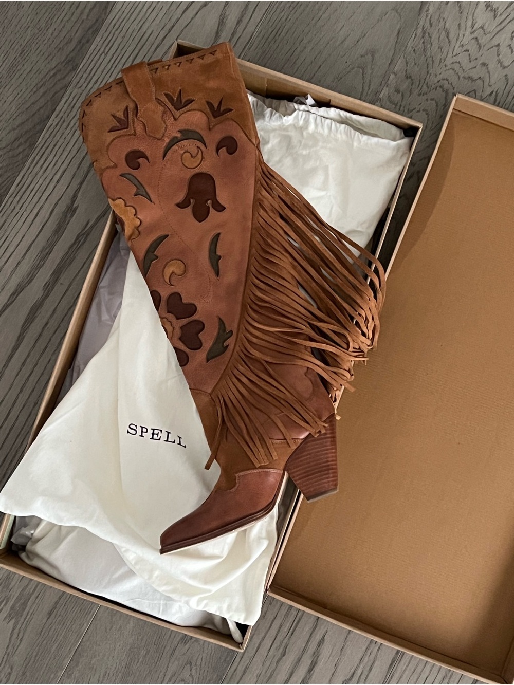 Spell Sannah Brown Fringe Boots - Picture 3 of 6